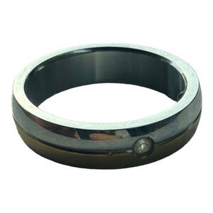 Mens Womens Stainless Steel Two Tone CZ Crystal Wedding Ring Band Sz 8.5